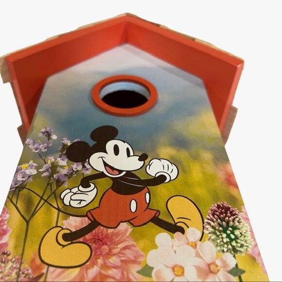 Disney Mickey Mouse Orange Blue Wooden Birdhouse - Viral Tiktok - 9-1/4" Tall - Picture 4 of 15